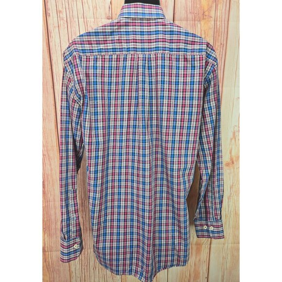 Peter Millar Mens Classic Fit Plaid Dress Shirt Large - Picture 2 of 6
